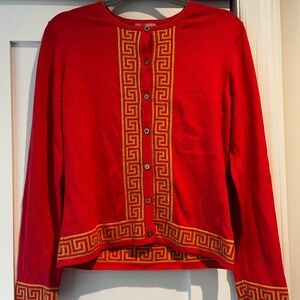 Lily Pulitzer Cardigan Coral with Gold Key Size L